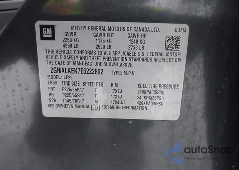 2014 Chevrolet Equinox Ls from USA, damaged, VIN 2GNALAEK7E6222892